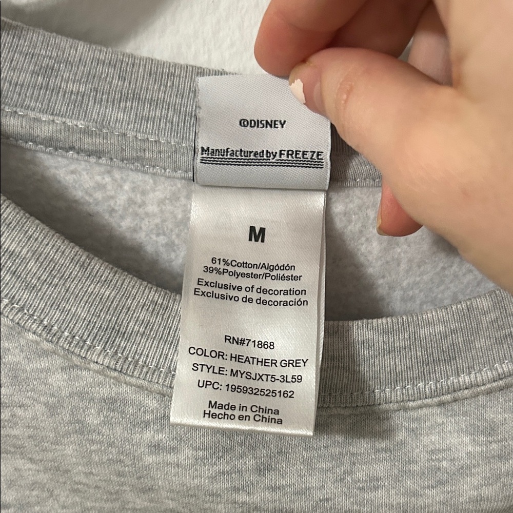 Disney Gray Crewneck Sweater with Mickey Mouse and Los Angeles Design - Picture 3 of 4